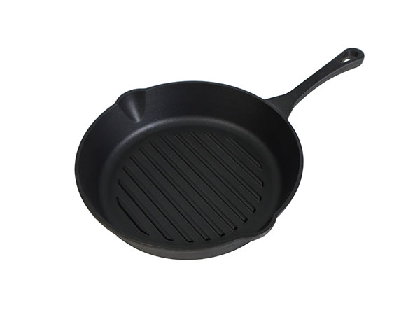 Sarchi 10" Round Pre-Seasoned Cast Iron Grill Pan