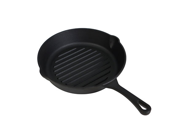 Sarchi 10" Round Pre-Seasoned Cast Iron Grill Pan