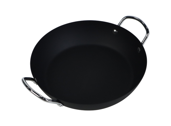 Nitrided Rustproof Carbon Steel Fry Pan with Dual Handle