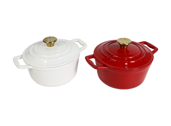 Cast Iron Enamel Kitchen Cookware Food Pot Casserole Dish
