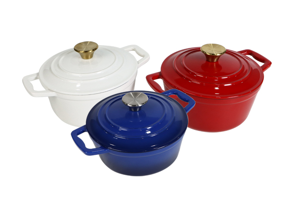 Cast Iron Enamel Kitchen Cookware Food Pot Casserole Dish