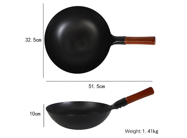 Lightweight Commercial Thin Non-stick Carbon Steel Chinese Wok