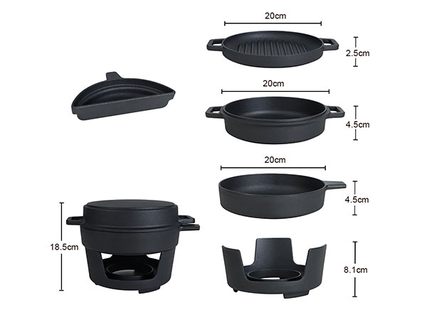 Outdoor All-In-One BBQ Grill Mini Alcohol Stove Barbecue Grill Set