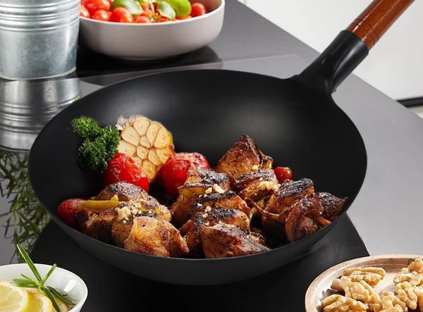 Wholesale Uncoated Thick Carbon Steel Flat Bottom Peking Wok