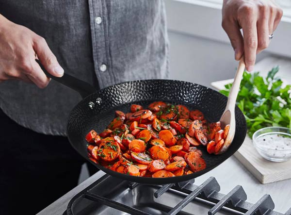 Pre-seasoned Hammered Carbon Steel Crepe & Tortilla Pan