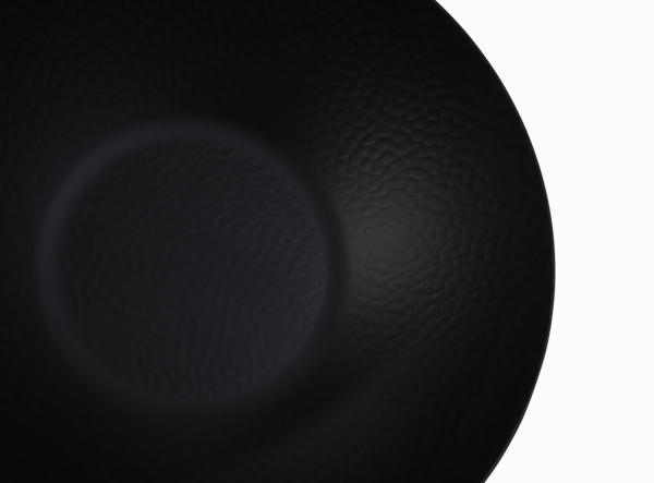 Matte Pre-seasoned Coating Hammered Iron Wok with SS Handle