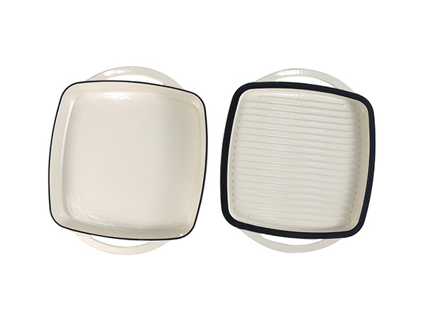 Non-Stick Double Enameled Cast Iron Rectangular Roaster