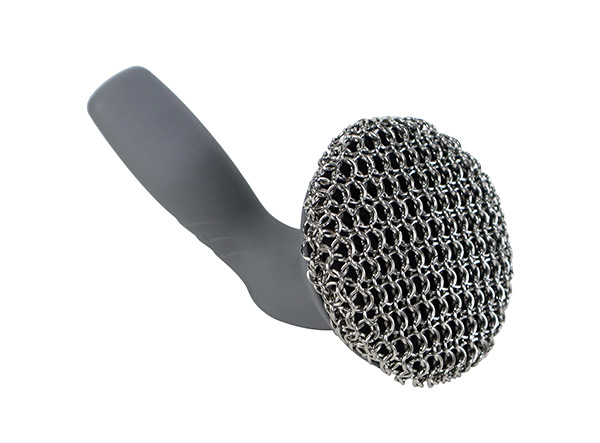 Stainless Steel Cast Iron Chainmail Scrubber with Handle