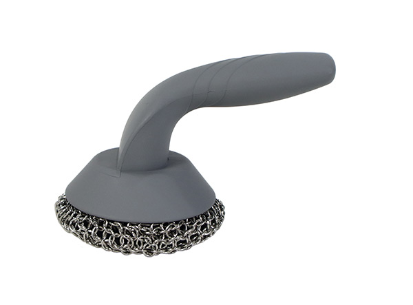 Stainless Steel Cast Iron Chainmail Scrubber with Handle