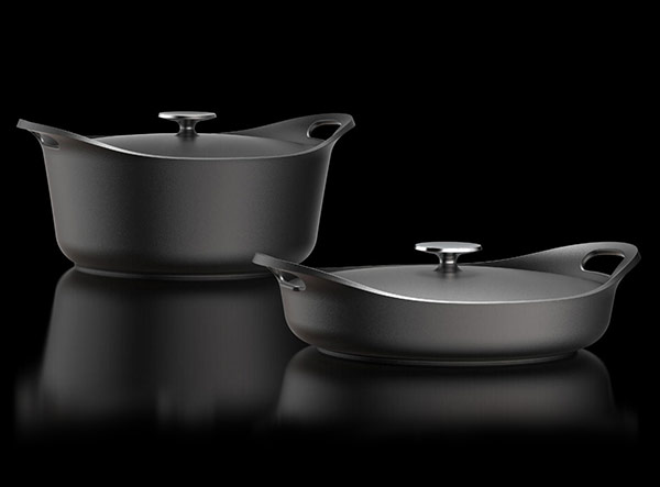 Stackable Cast Iron BBQ Cooking Set with Detachable Handles