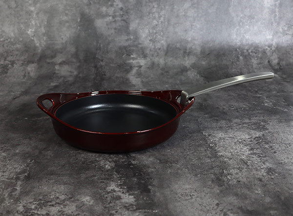 Enameled 2 Piece Cast Iron Stack Pots Set with Removable Handle