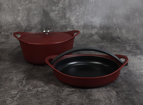 Matte Enamel Cast Iron Barbecue Dutch Oven Set