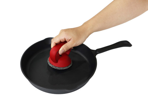 Bulk Sales Food Grade Cast Iron Scrubber with Silicone Insert