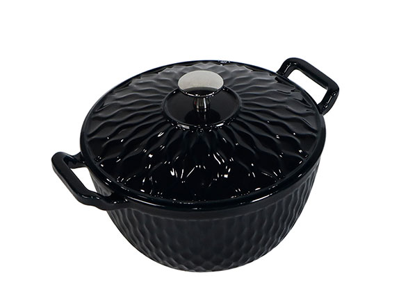 Professional Ripple Design Cast Iron Dutch Oven for Even Cooking