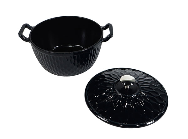 Professional Ripple Design Cast Iron Dutch Oven for Even Cooking