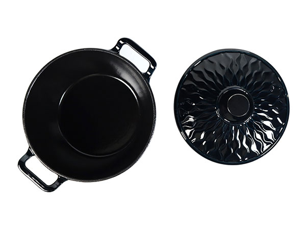 Professional Ripple Design Cast Iron Dutch Oven for Even Cooking