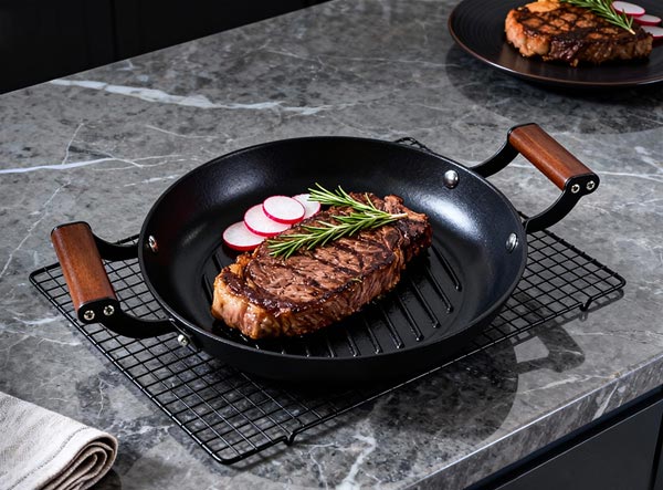 Restaurant-Grade Dual Handle Lightweight Cast Iron Grill Pan