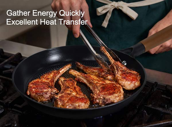 Custom Lightweight Nonstick Cast Iron Frying Pan Wooden Handle