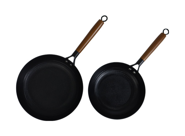Custom Lightweight Nonstick Cast Iron Frying Pan Wooden Handle