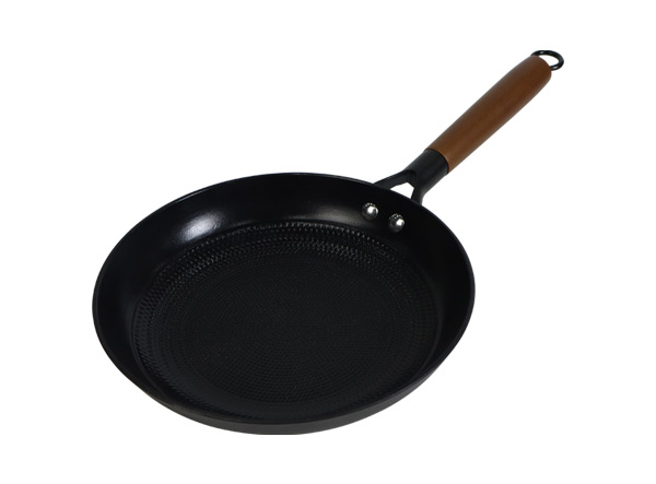 Custom Lightweight Nonstick Cast Iron Frying Pan Wooden Handle