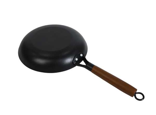 Custom Lightweight Nonstick Cast Iron Frying Pan Wooden Handle