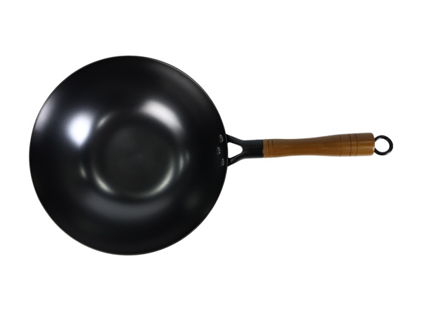Lightweight 11.8 inch Flat-bottom Nitrided Cast Iron Wok