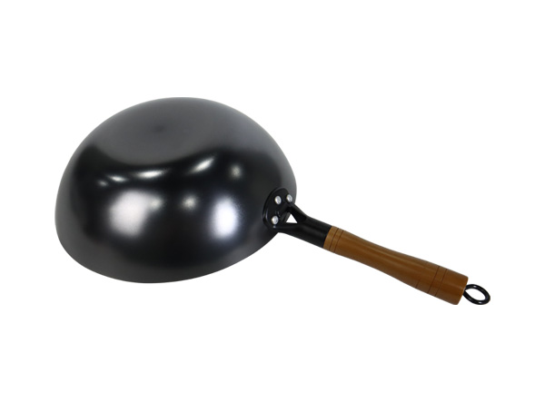 Lightweight 11.8 inch Flat-bottom Nitrided Cast Iron Wok