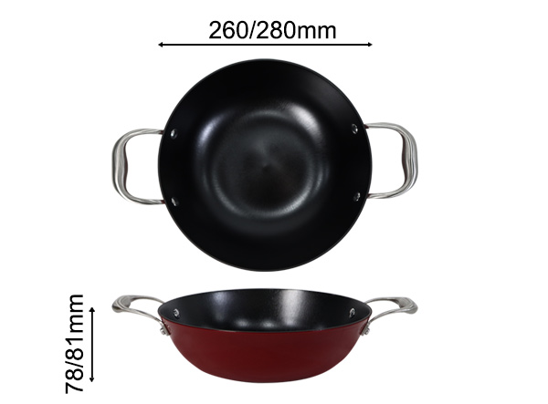 Lightweight Enameled Cast Iron Stir Fry Pan for Flat-top Stoves