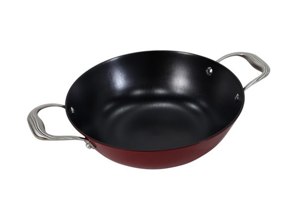 Lightweight Enameled Cast Iron Stir Fry Pan for Flat-top Stoves