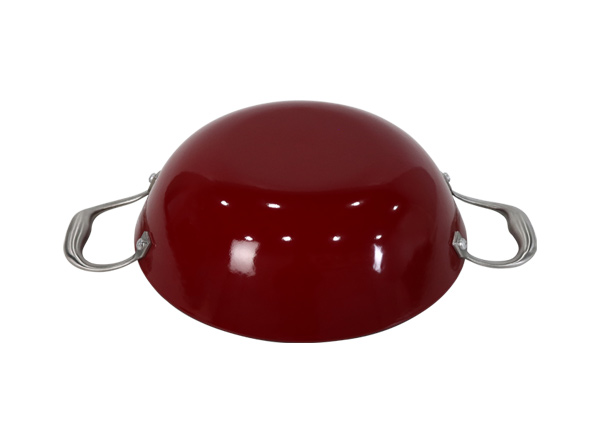 Lightweight Enameled Cast Iron Stir Fry Pan for Flat-top Stoves