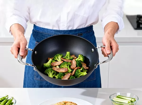 Nonstick Lightweight Enamel Cast Iron Deep Kadai for Deep Frying