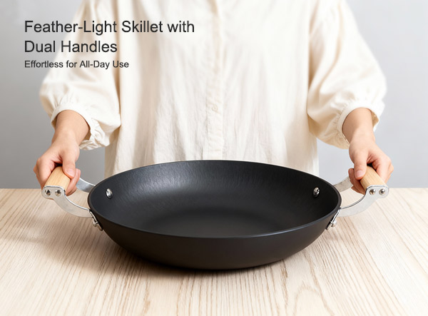 Dual-handle Thin-wall Round Light Cast Iron Skillet