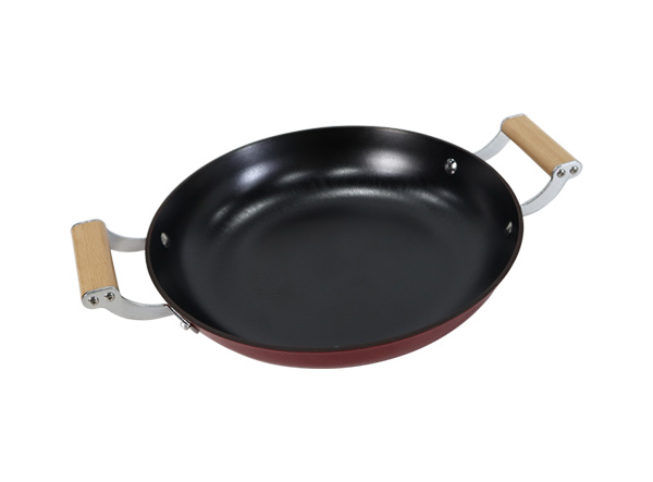 Double Handle Light Weight Cast Iron Fry Pan with Enamel Coating