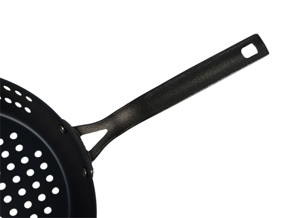 Outdoor Carbon Steel Perforated Grill Skillet | Non-Stick BBQ Pan for Vegetables & Seafood