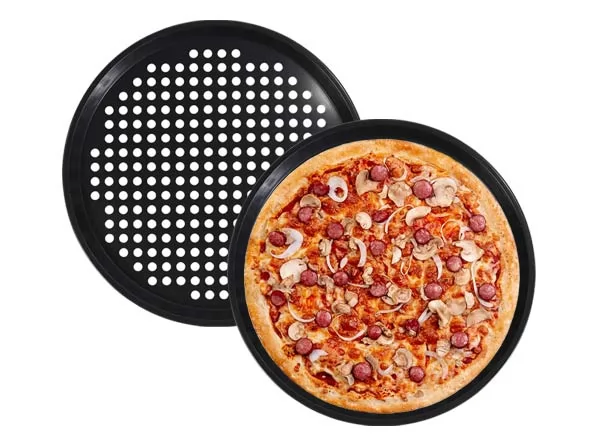Custom Nonstick Perforated Carbon Steel Pizza Tray for Oven