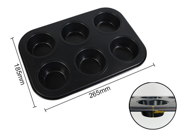 Food Grade Nonstick Carbon Steel Muffin Pan Heavy Duty Baking Tray for Bakery Restaurant