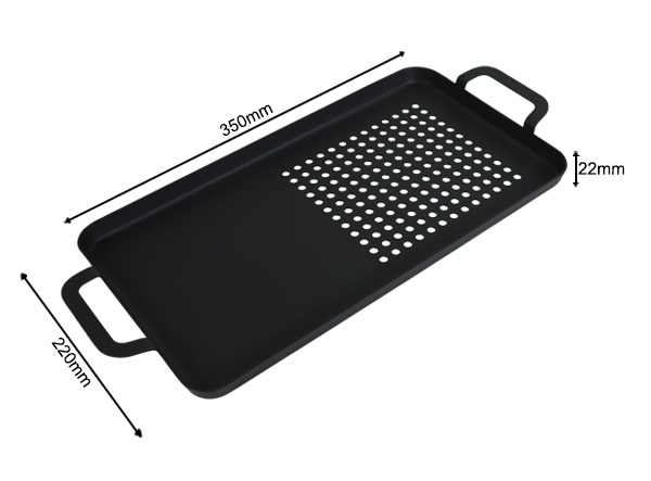 Sarchi Non-Stick Perforated BBQ Grilling Tray with Dual Handles
