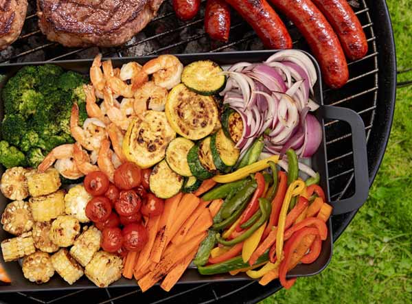 Sarchi Non-Stick Perforated BBQ Grilling Tray with Dual Handles