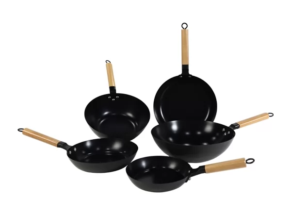 Nitrided Rust Resistant Carbon Steel Ceramic Cookware Set Induction Safe