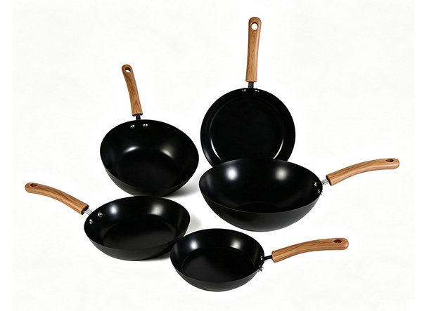 Anti-Rust Nitrided Carbon Steel Induction Cookware Set with Non Stick Coating