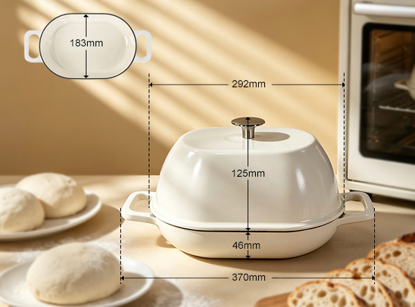 Professional Enamel Cast Iron Dutch Oven for Sourdough Bread