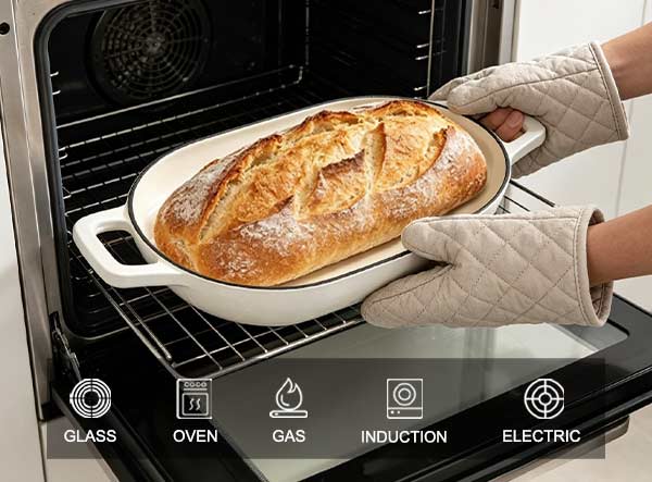 Professional Enamel Cast Iron Dutch Oven for Sourdough Bread