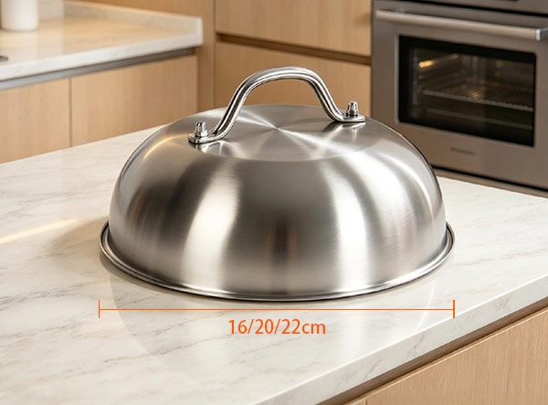 Heavy Duty Round Stainless Steel Basting Dome for Flat Top Griddle Grills
